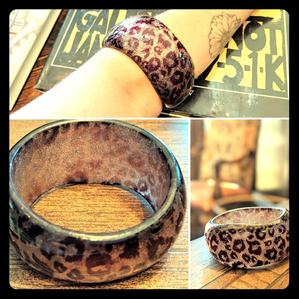Leopard-print Acrylic Fashion Bangle 8